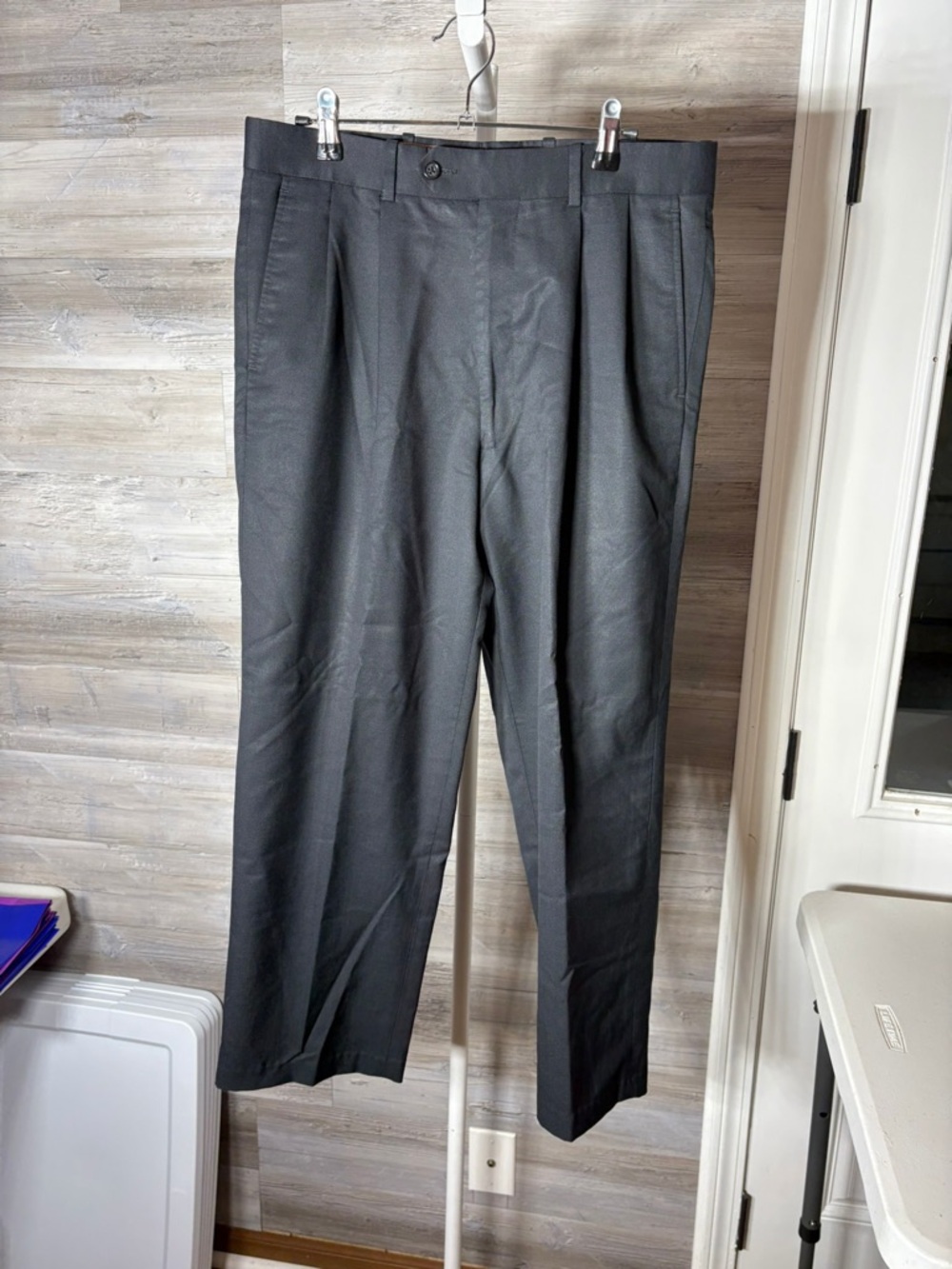 Classic Black Pleated Men’s Dress Pants - Tailored Formal Trousers 1414